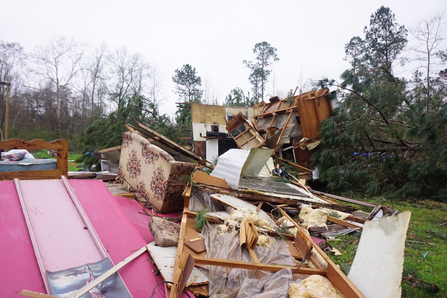 Tornado damage in Beauregard